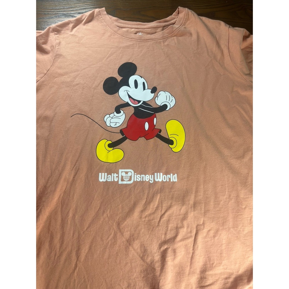 Disney Mickey Mouse Disneyland Resort Orange Short Sleeve Crew Neck T-Shirt 3X